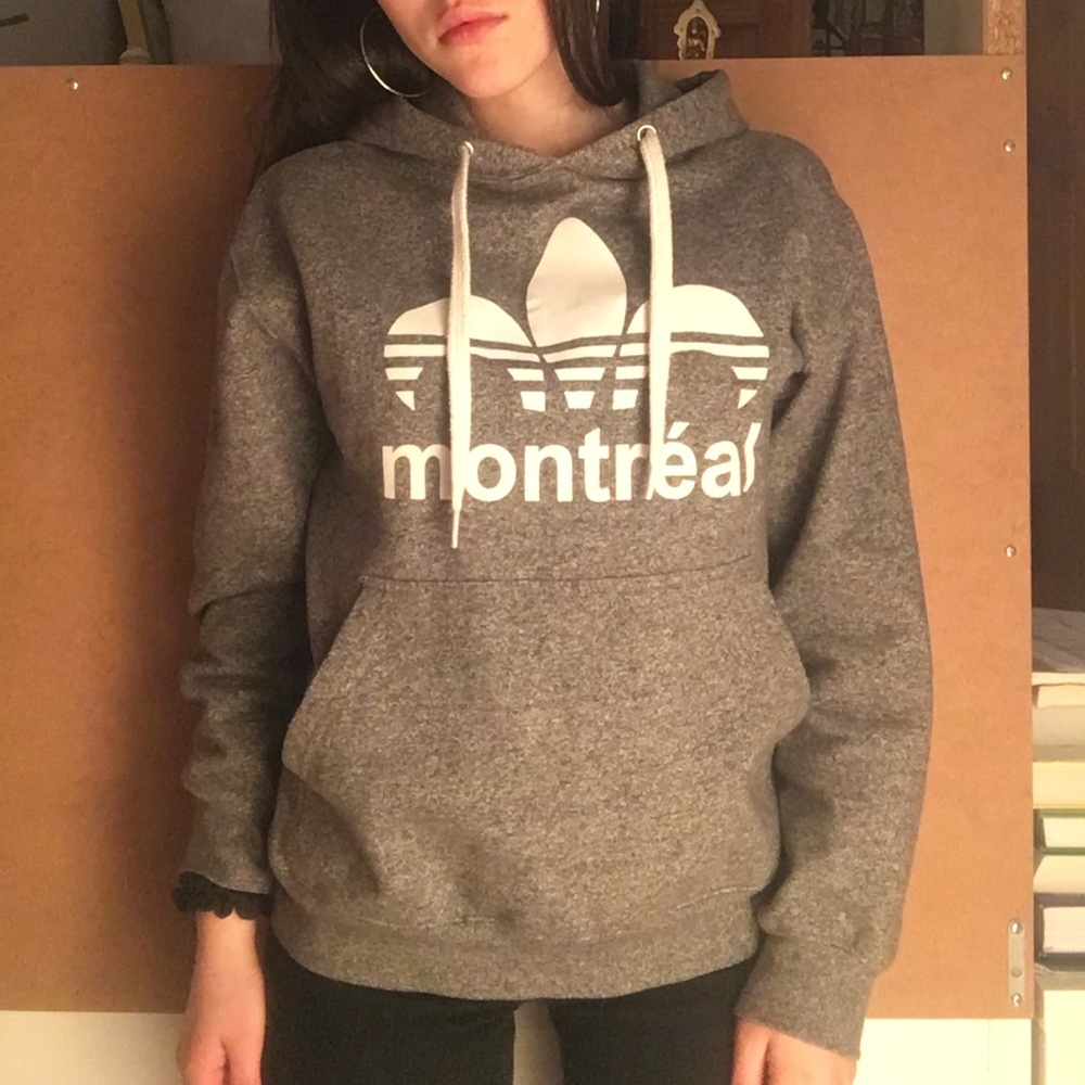 GREY MONTREAL LOGO HOODIE / SWEATSHIRT